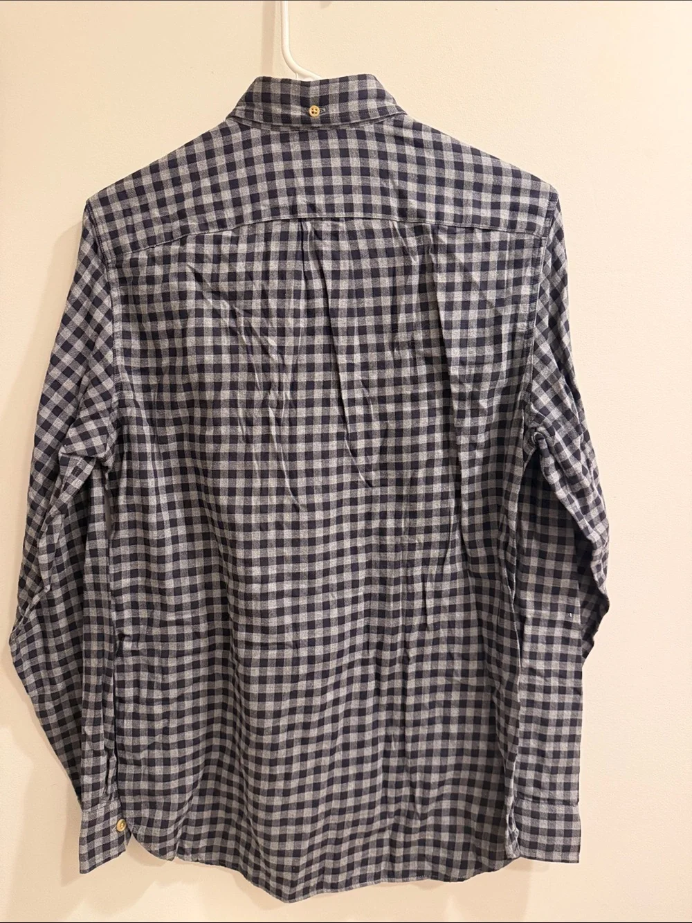 J. Crew Navy and White Gingham Button-Down Shirt